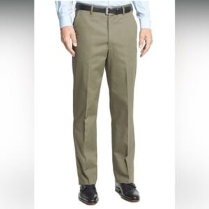 Berle Performance Dress Khaki Pleated Front Pants Size 46 NWT Cut 21695